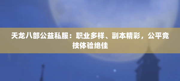 天龙八部公益私服：职业多样、副本精彩，公平竞技体验绝佳 第1张