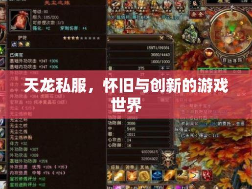 天龙八部私服发布网：最全版本与公平游戏环境推荐 第4张